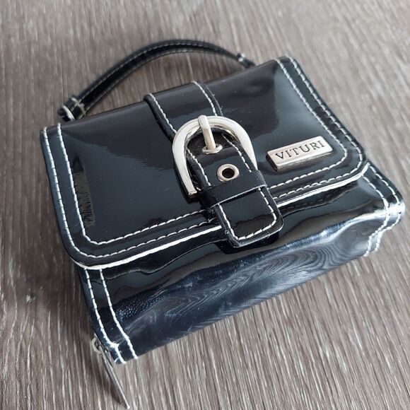 Gorgeous Vintage Vituri Mini Bag - Black - Faux Patent Leather - Picture 5 of 10